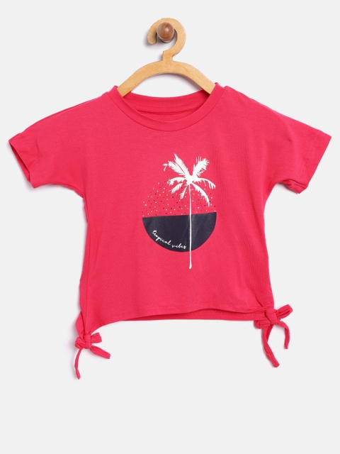 

Palm Tree Girls Pink Printed Top