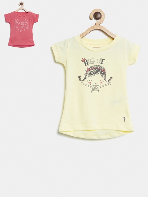 

Palm Tree Girls Pack of 2 Printed T-shirts, Pink