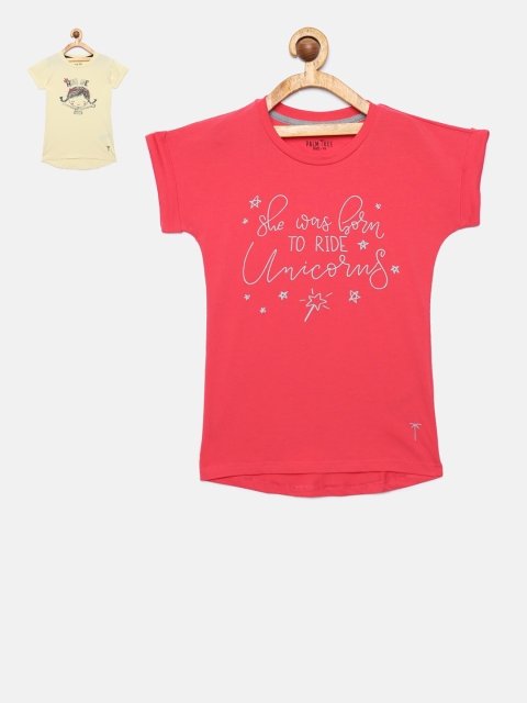 

Palm Tree Girls Yellow Solid Top