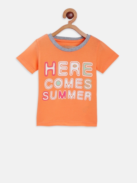 

Gini and Jony Boys Orange Printed T-shirt