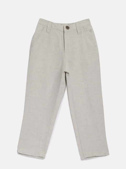 

Gini and Jony Boys Beige Regular Fit Solid Trousers