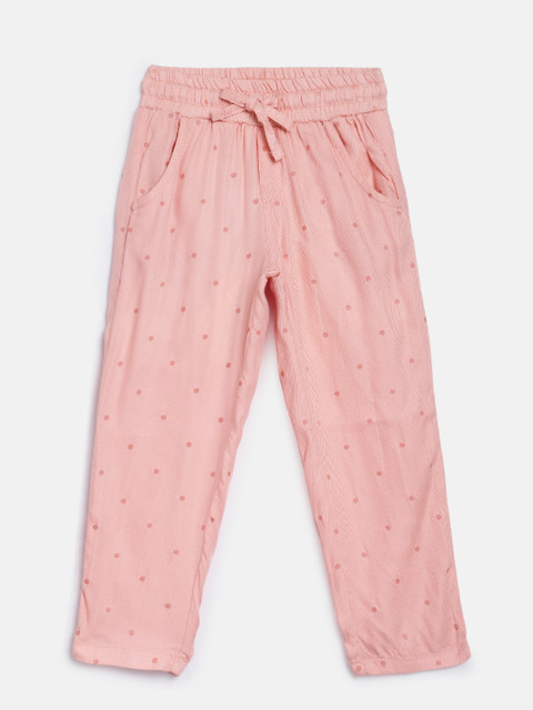 

Gini and Jony Girls Pink Printed Regular Trousers