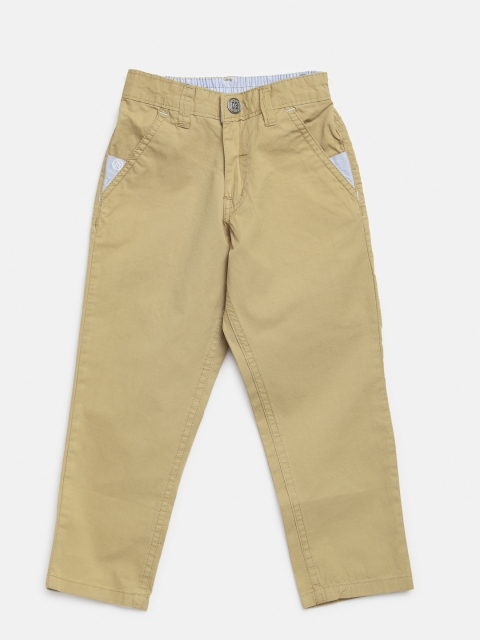 

Palm Tree Boys Beige Regular Fit Solid Regular Trousers