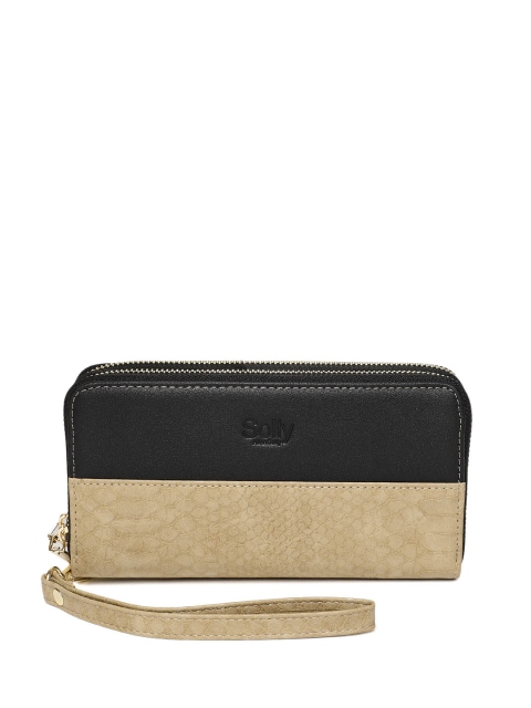 

Allen Solly Women Beige & Black Colourblocked Zip Around Wallet