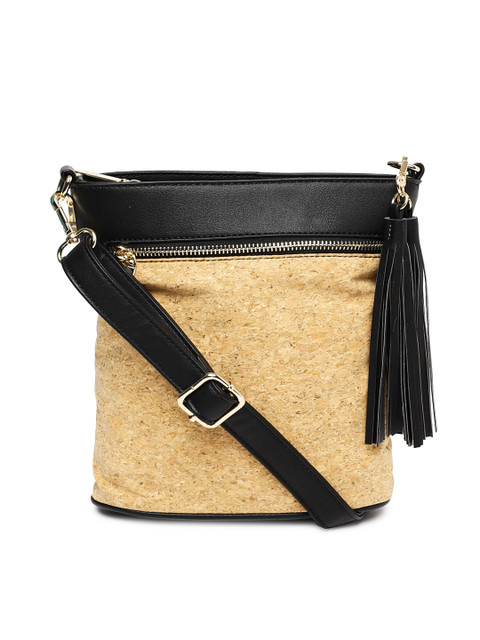 

Allen Solly Beige & Black Textured Sling Bag