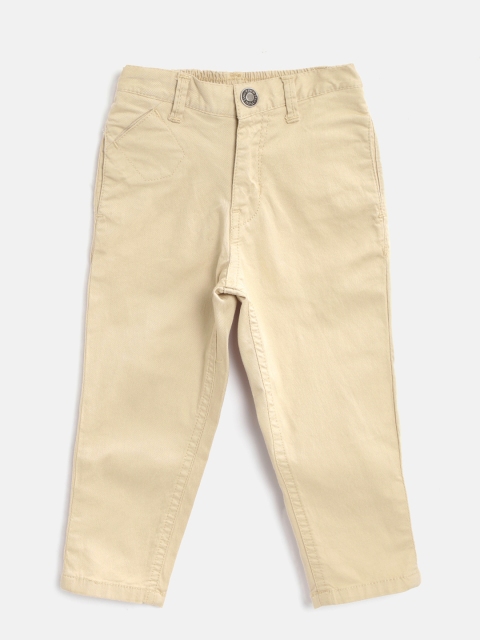 

Palm Tree Boys Beige Slim Fit Solid Regular Trousers