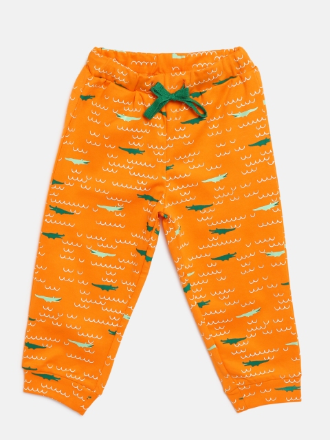 

Gini and Jony Boys Orange Printed Joggers