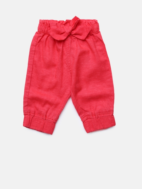 

Gini and Jony Girls Red Regular Fit Solid Joggers