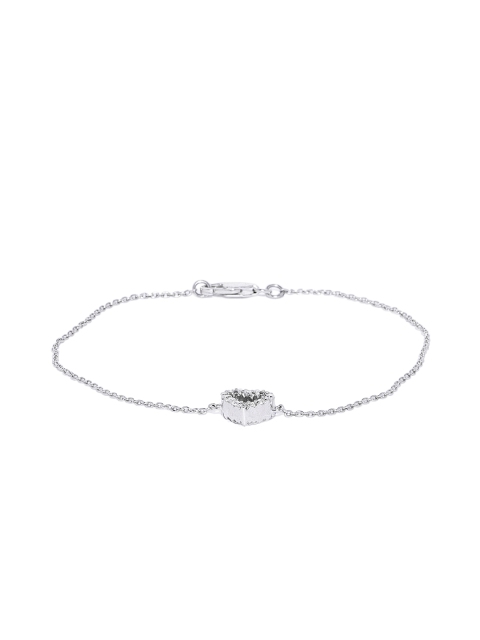 

Peora Women Silver-Toned Open Heart Bracelet