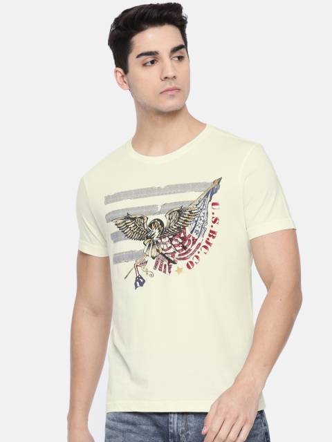 

Arrow Blue Jean Co. Men Off-White Printed Round Neck T-shirt