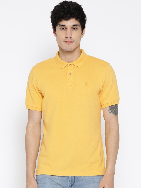 

Arrow Blue Jean Co. Men Yellow Solid Polo Collar T-shirt