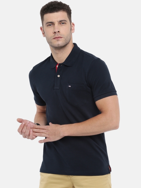 

Arrow Sport Men Navy Blue Solid Polo Collar T-shirt