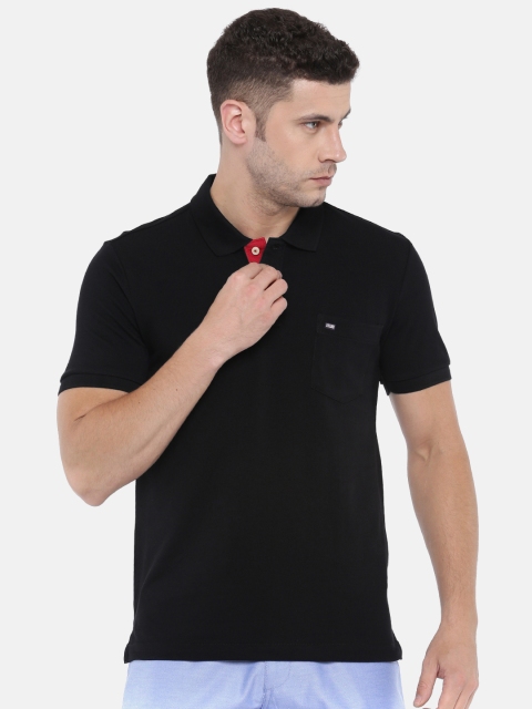 

Arrow Sport Men Black Solid Polo Collar T-shirt