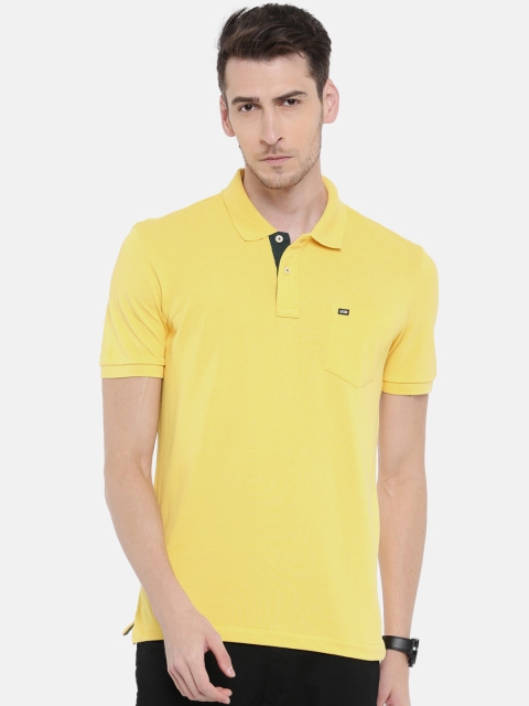 

Arrow Sport Men Yellow Solid Polo Collar T-shirt
