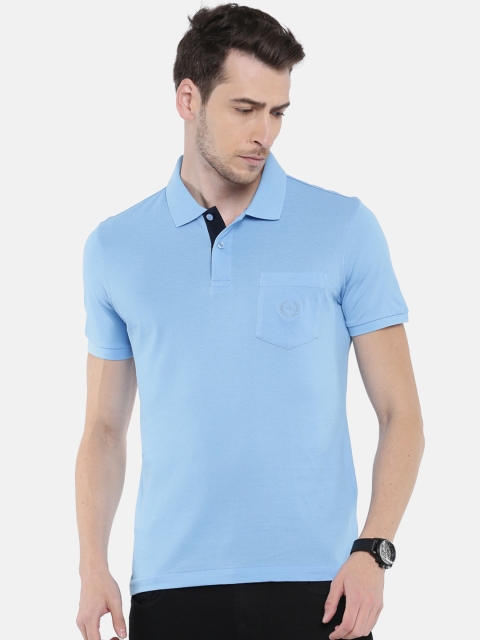 

Arrow Sport Men Blue Solid Polo Collar T-shirt