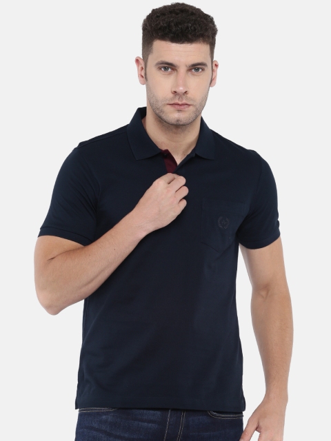 

Arrow Sport Men Navy Solid Polo Collar Pure Cotton T-shirt, Navy blue