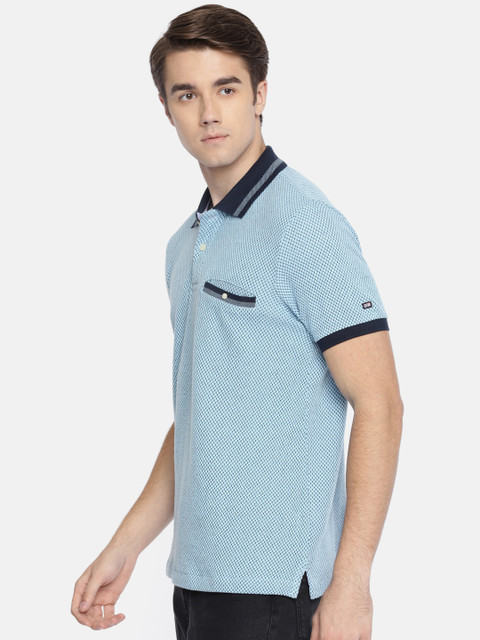 

Arrow Sport Men Blue Solid Polo Collar T-shirt
