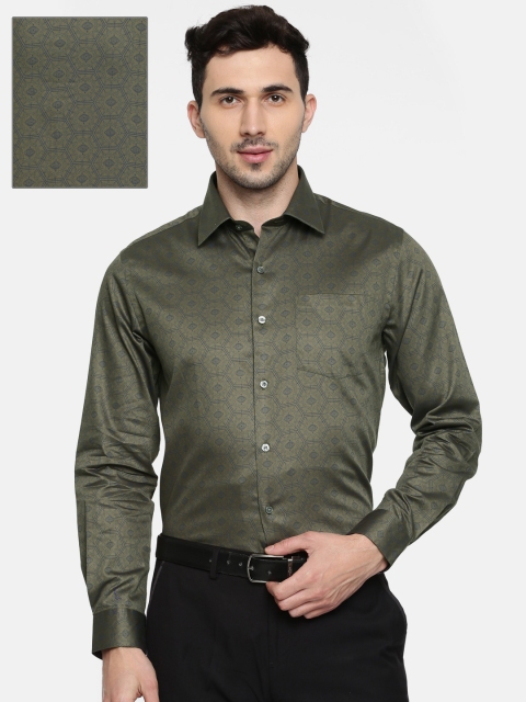 

Arrow Men Green Snug Slim Fit Printed Formal Shirt