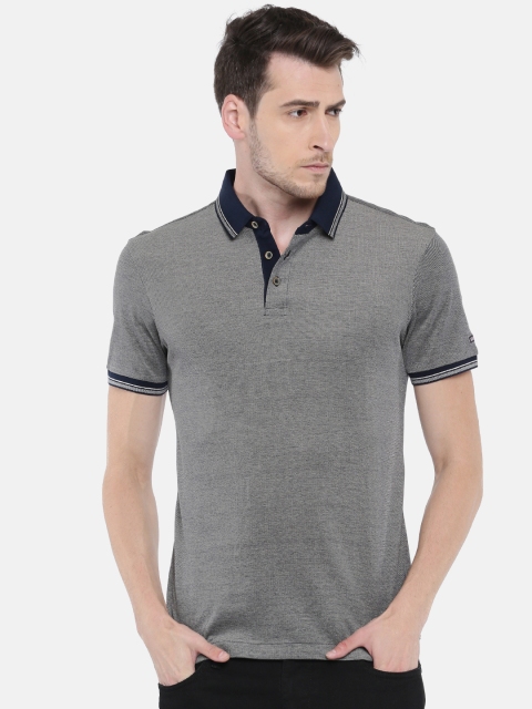 

Arrow Sport Men Navy Self Design Polo Collar T-shirt, Navy blue