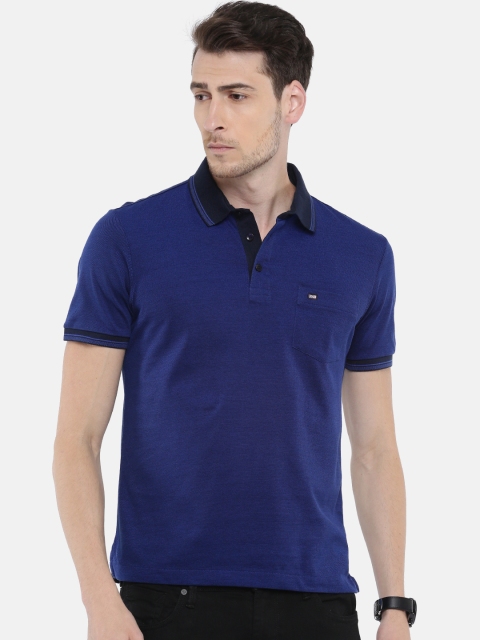 

Arrow Sport Men Blue Solid Polo Collar T-shirt