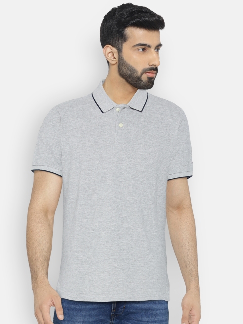 

Arrow Sport Men Grey Melange Solid Polo Collar T-shirt
