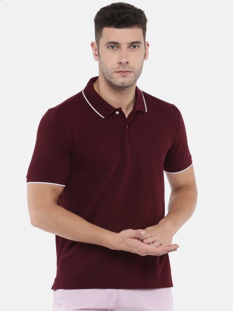 

Arrow Sport Men Maroon Solid Polo Collar T-shirt