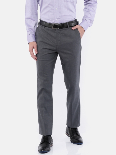 

Arrow Men Grey Urban Slim Fit Solid Formal Trousers