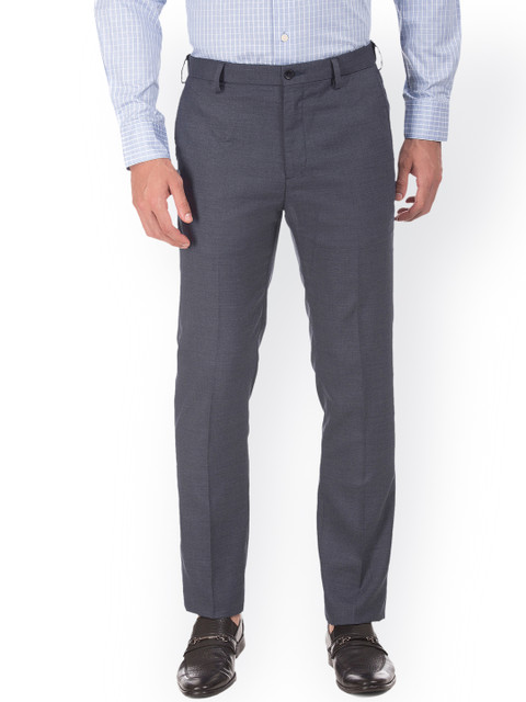 

Arrow Men Navy Blue Urban Slim Tapered Fit Solid Regular Trousers