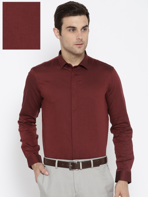 

Arrow New York Men Maroon Slim Fit Solid Formal Shirt