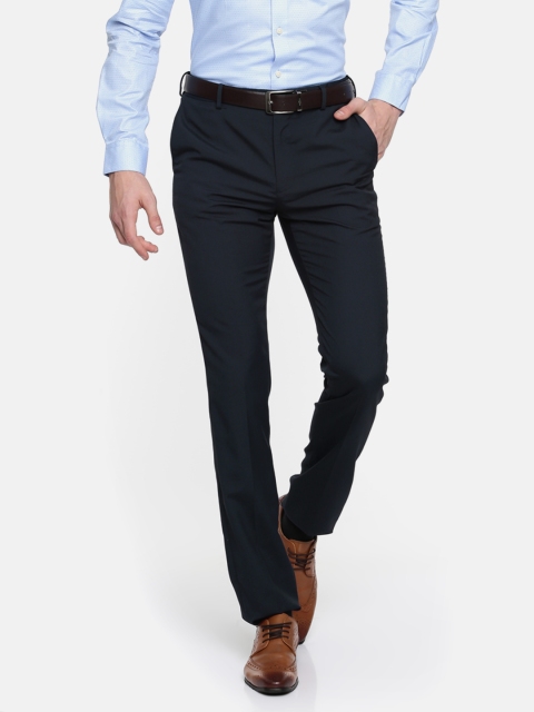 

Arrow Men Navy Blue Urban Slim Tapered Fit Solid Formal Trousers