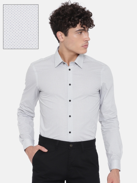 

Arrow New York Men Blue & Grey Snug Slim Fit Printed Casual Shirt