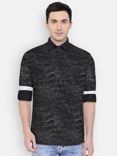 

Arrow New York Men Black Snug Slim Fit Printed Casual Shirt