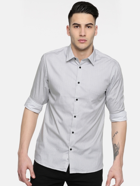 

Arrow New York Men White Snug Slim Fit Printed Casual Shirt