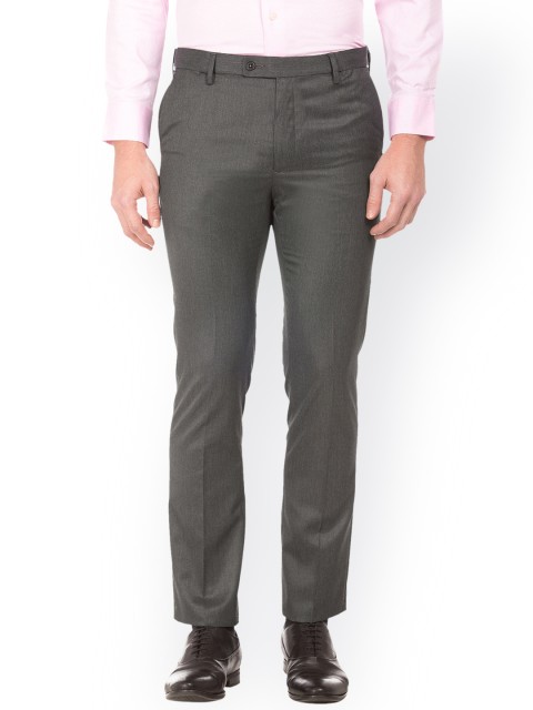 

Arrow Men Grey Slim Fit Solid Regular Trousers