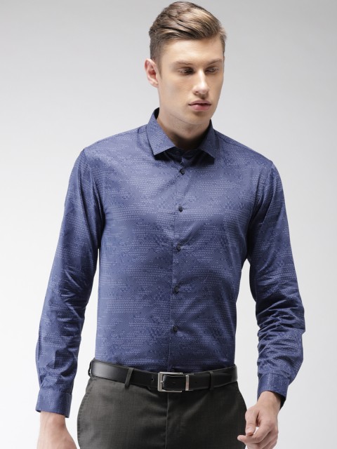 

Arrow New York Men Blue Snug Slim Fit Printed Semiformal Shirt