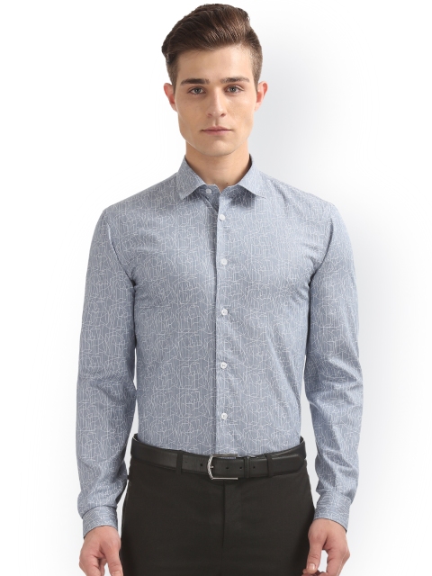 

Arrow New York Men Blue Snug Slim Fit Printed Formal Shirt