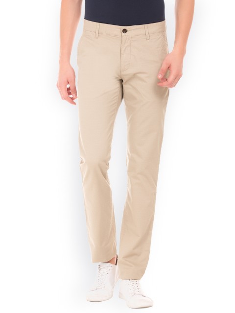 

Arrow Sport Men Beige Chrysler Fit Printed Regular Trousers