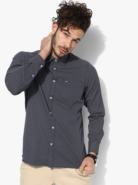 

Arrow Sport Men Navy Blue Snug Slim Fit Printed Casual Shirt