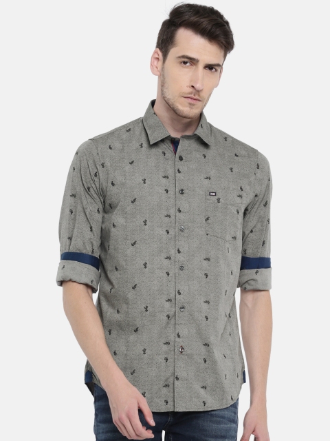 

Arrow Sport Men Charcoal Grey & Black Slim Fit Printed Casual Shirt