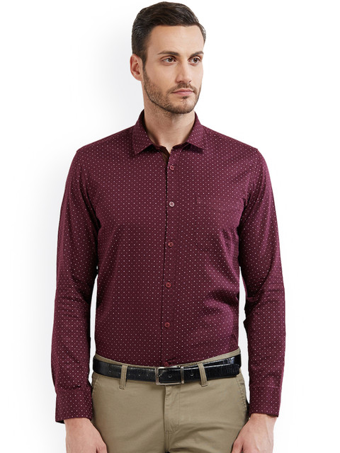 

Lawman pg3 Men Maroon Slim Fit Printed Casual Shirt