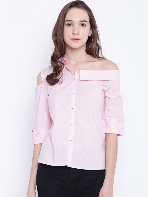 

Madame Women Pink Solid Shirt Style Top