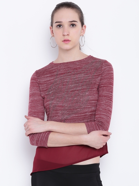 

Madame Women Maroon Solid Top