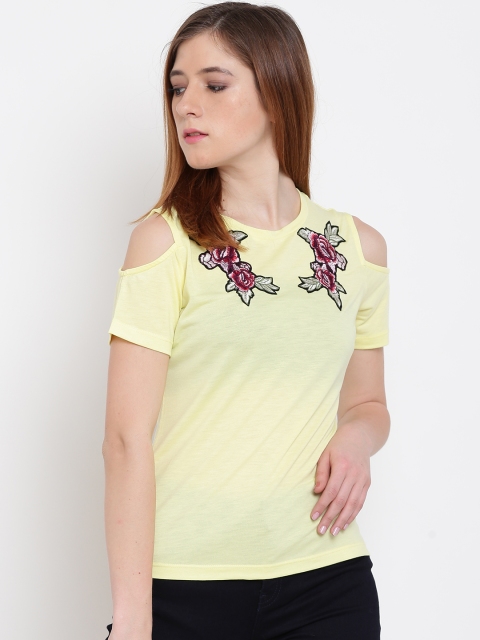 

Madame Women Yellow Solid Top