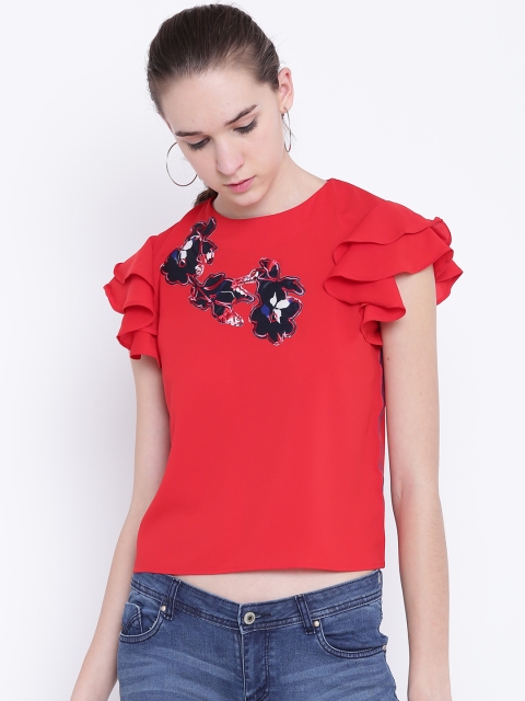 

Madame Women Red Solid Top