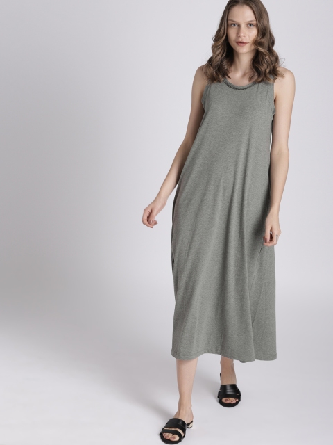 

Chemistry Women Grey Solid Embellished A-Line Dress