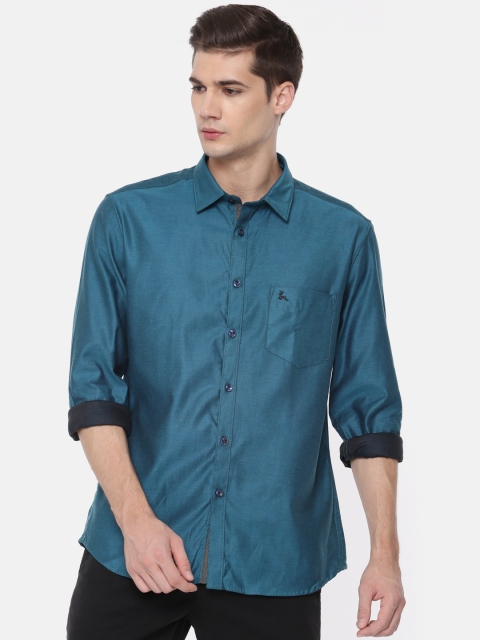 

Parx Men Blue Slim Fit Solid Casual Shirt