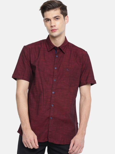 

Parx Men Maroon Slim Fit Solid Casual Shirt