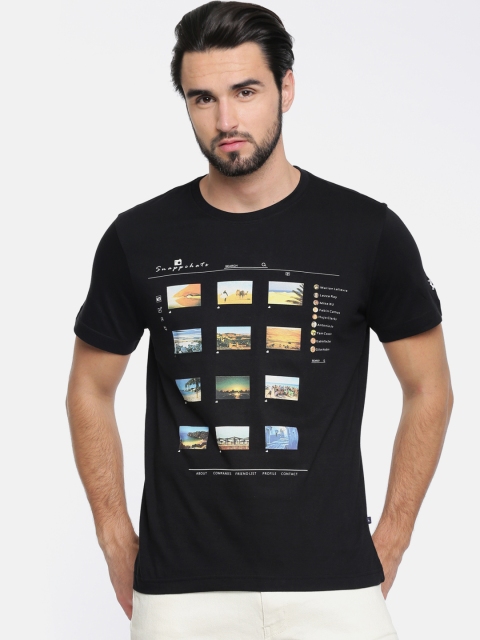 

Parx Men Black Printed Round Neck T-shirt