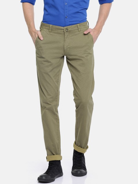 

Parx Men Bronze-Toned Slim Fit Printed Chinos