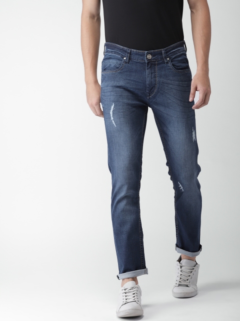 

Mast & Harbour Men Blue Tapered Fit Mid-Rise Mildly Distressed Stretchable Jeans